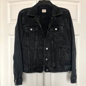 Zipper Accent Denim Jacket